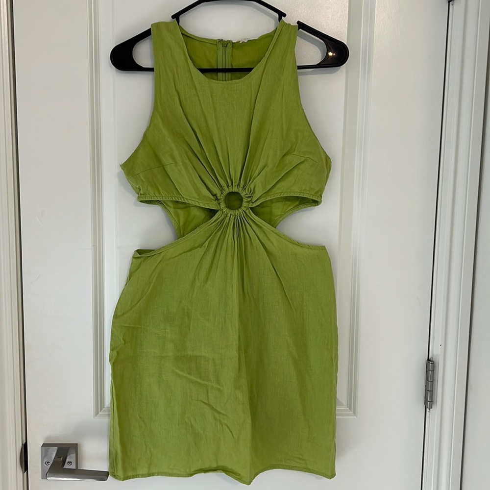 Green Sleeveless Mini Dress